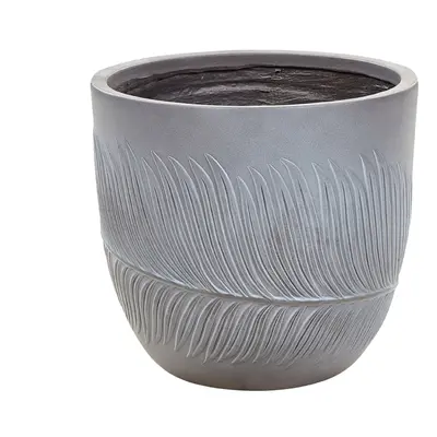 Flower Pot Fibre Clay x x cm Grey FTERO