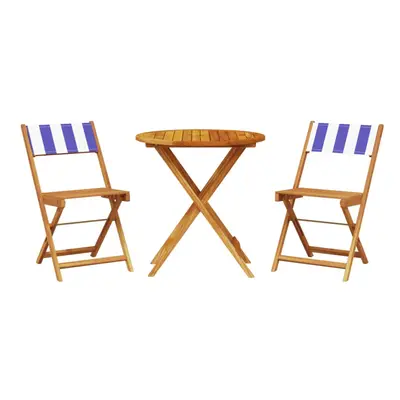 (blue and white, x cm) vidaXL Bistro Set Piece Outdoor Bar Set Blue and White Fabric and Solid W