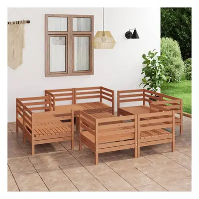 vidaXL Solid Pinewood Garden Lounge Set Piece Honey Brown Outdoor Seating