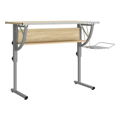 (sonoma oak) vidaXL Craft Desk Engineered Wood and Steel Work Table Desk Multi Colours