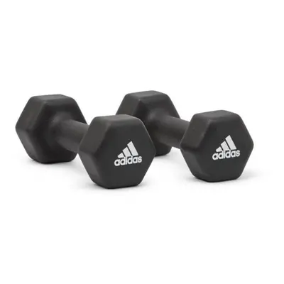 (2 x 5kg) Adidas Hex Dumbbells Neoprene Coated Cast Iron Hand Weights Gym 1-5kg Pairs