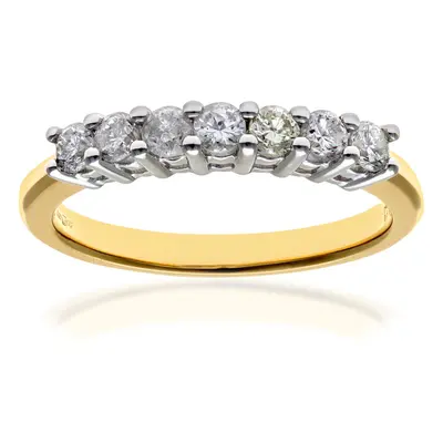 (O) Jewelco London 18ct Diamond Yellow Gold Eternity Ring, IJ/I Certified Diamonds, Round Brilli