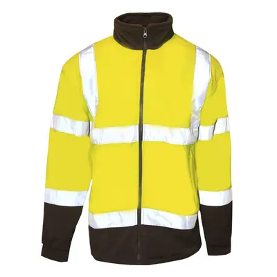 (3XL, Yellow) Result Core Mens Reflective Safety Micro Fleece Jacket