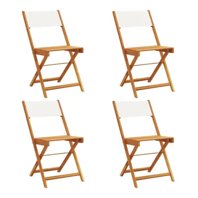 (cream, pcs) vidaXL Bistro Chairs Outdoor Chair Dining Chair Solid Wood Acacia and Fabric