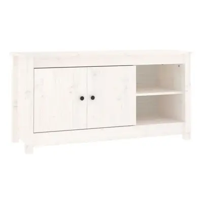 (White) vidaXL Solid Wood Pine TV Cabinet TV Console Media Unit Cabinet Multi Colours