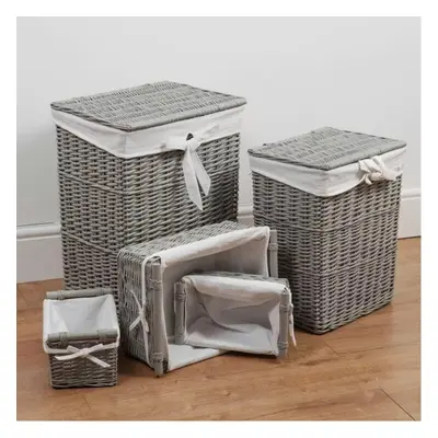 Elegant Set of Rattan Wicker Laundry Storage Baskets storage Display Decor