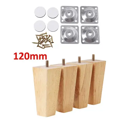 (12cm) 4pcs Square Inclined Wooden Furniture Feets Legs Set For Sofa Cabinets Table