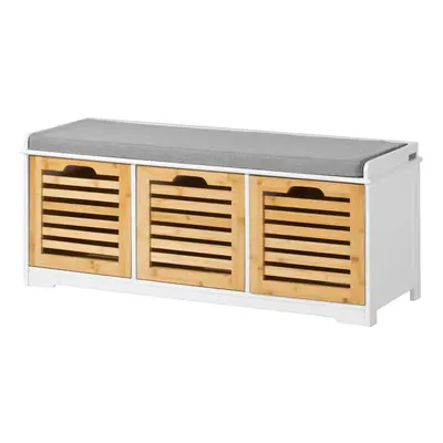 SoBuyÂ® FSR23-WN, Drawers Storage Bench Shoe Cabinet Shoe Rack Bench