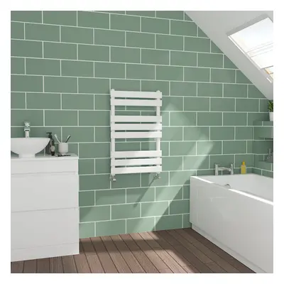 WarmeHaus Flat Panel White Towel Radiator Bathroom Heated Towel Rail 800x500mm