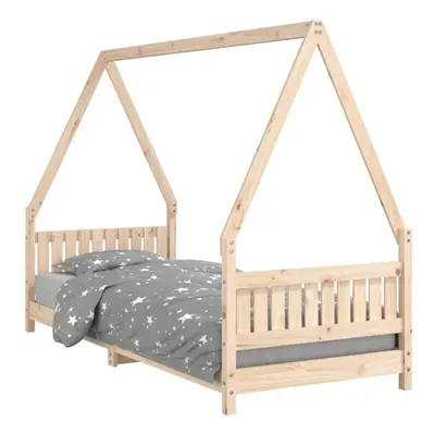 (brown, x cm) vidaXL Kids Bed Frame Bedstead Wooden Bed Base White 90x200 cm Solid Wood Pine