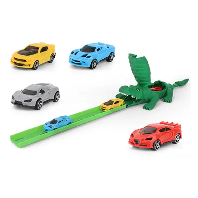 Kids DIY Crocodile Rail Car Track Racing Alligator Race Toys Children Gift with Cars