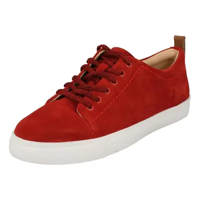 (UK 3.5, Red) Ladies Clarks Lace Up Pumps Glove Echo - D Fit