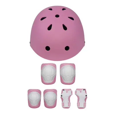 (Pink) 7PCS/Set Children Sport Protective Gear Set Kids Cycling Roller Skateboard Helmet+Knee El