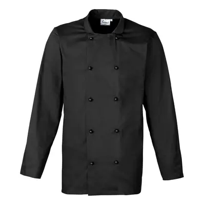 (S, Black) Premier Unisex Cuisine Long Sleeve Chefs Jacket (Pack of 2)