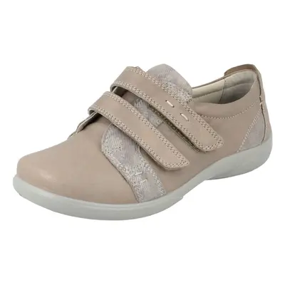 (UK 8, Grey) Ladies Padders Hook And Loop Shoes Piano - 2E/3E Fit