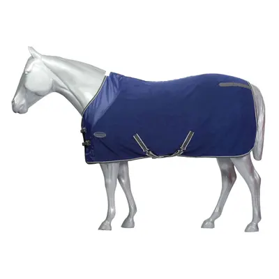 (4' 6", Dark Blue/Grey/White) Weatherbeeta Standard-Neck Fleece Horse Cooler Rug