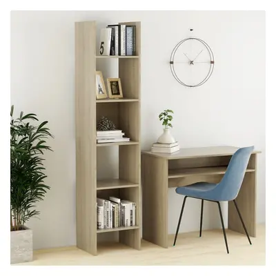 vidaXL Book Cabinet Sonoma Oak Chipboard Bookcase Standing Shelf Storage Rack