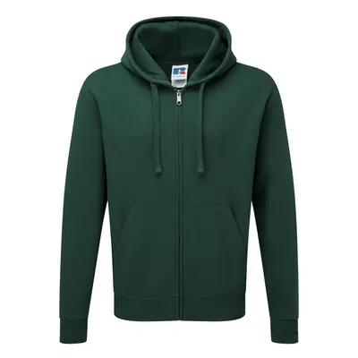 (S, Bottle Green) Russell Mens Authentic Full Zip Hooded Sweatshirt / Hoodie