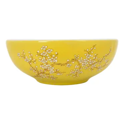 (yellow) vidaXL Countertop Basin Bathroom Sink Wash Basin Vessel Sink Round Ceramic