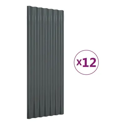 (anthracite, x cm) vidaXL 12/36x Roof Panels Powder-coated Steel Corrugated Multi Colours/Sizes