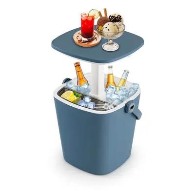 Portable Cooler Side Table with Handle Lift Top Lid & Bottle Opener