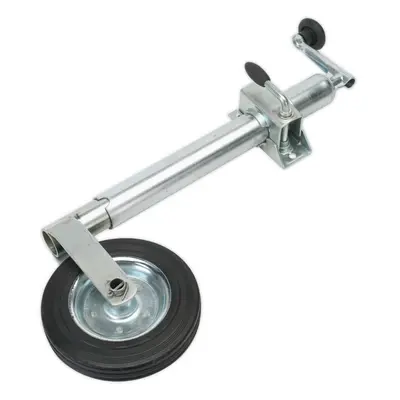 Heavy Duty Jockey Wheel with 50mm Clamp - 200mm Solid Wheel - Zinc Plated