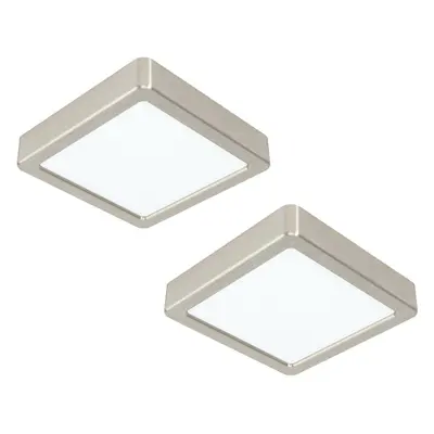 2 PACK Ceiling Light Satin Nickel 160mm Sqaure Surface Mounted 10.5W LED 4000K