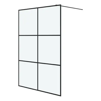 vidaXL Walk-in Shower Wall Black 140x195 cm Frosted ESG Glass Shower Screen