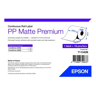 PP MATTE LABEL PREM CONTINUOUS