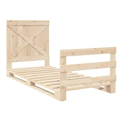 vidaXL Bed Frame with Headboard Bed Base Bedstead 90x200 cm Solid Wood Pine