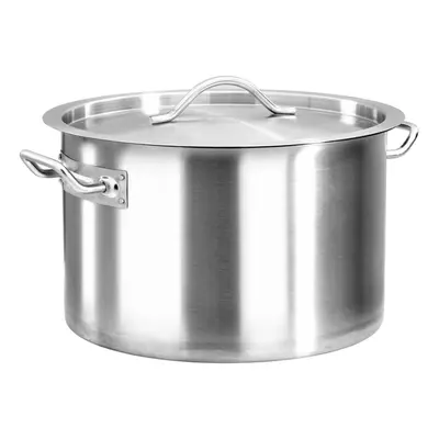 vidaXL Stock Pot L 36x24 cm Stainless Steel Soup Stew Catering Pot Kitchen