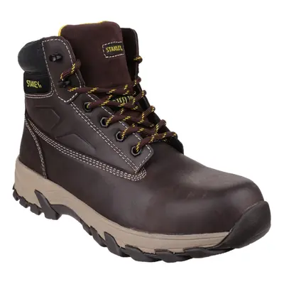 (10 UK, Brown) Stanley Mens Tradesman Lace Up Penetration Resistant Safety Boots