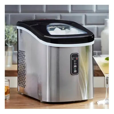 Electric Ice Cube Maker Machine Portable Silver Cooks Professional