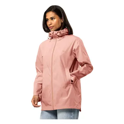 (L, Rose Dawn) Jack Wolfskin Womens Desert Wind Hooded Windproof Jacket Coat - Rose Dawn