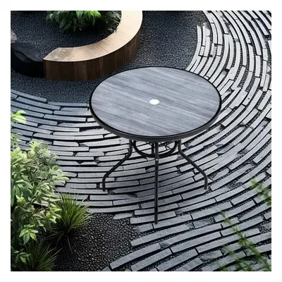 Garden Tempered Glass Wood Grain Coffee Table