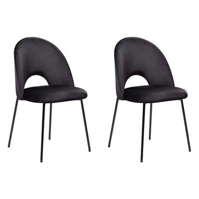 Set of Dining Chairs COVELO Velvet Black