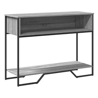 (grey sonoma) vidaXL Console Table Tea End Table Accent Side Table Black Engineered Wood