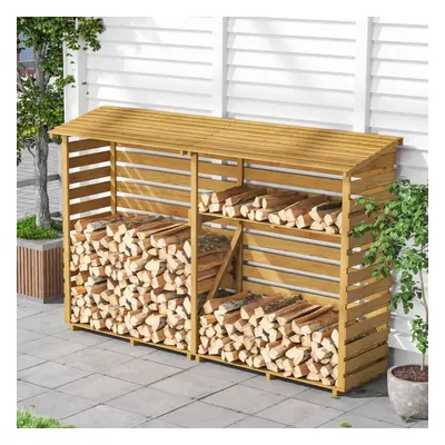 Pressure Treated Large Wooden Log Store Wood Firewood Storage Outdoor Logs Shed