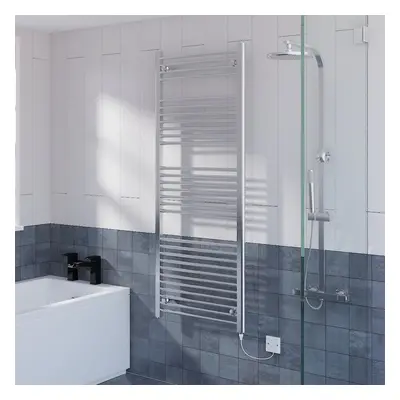 WarmeHaus Prefilled Electric Straight Heated Towel Rail Radiator for Bathroom Kitchen Chrome 150