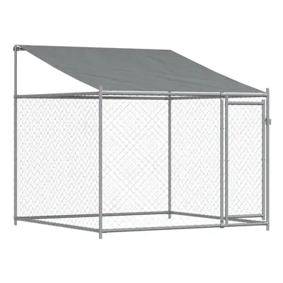 (1 door, x x m) vidaXL Dog Cage Dog Kennel Outdoor Dog Crate Pet House Grey Galvanised Steel