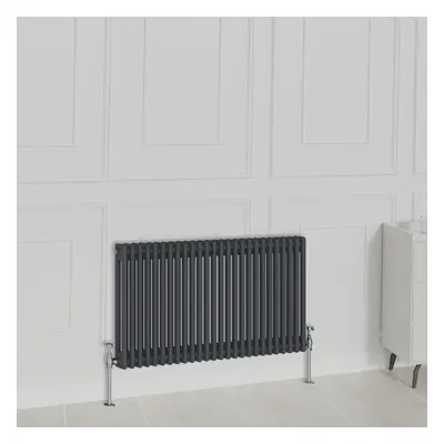 (600x1190mm-2 Column, Anthracite) NRG Traditional Radiator Horizontal Vertical Cast Iron Style D