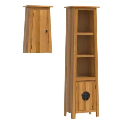 vidaXL Bathroom Furniture Set Piece Storage Sink Cabinet Solid Wood Pine