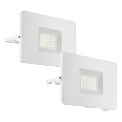 2 PACK IP65 Outdoor Wall Flood Light White Adjustable 50W LED Porch Lamp