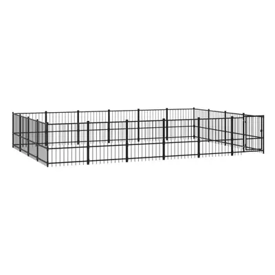 (582 x x cm) vidaXL Outdoor Dog Kennel Steel Dog Crate Pet Cage Puppy Enclosure Multi Sizes