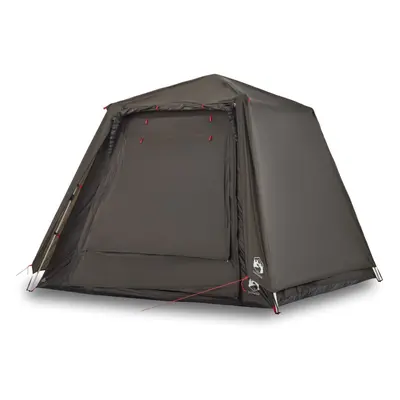 (Brown) vidaXL Fishing Tent 4-Person Lightweight Camping Tent Camouflage Quick Release