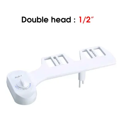 (Double head:1/2") G1/2" 15/16" Toilet Seat Attachment Bathroom Water Spray Non-Electric Mechani