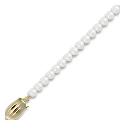 (7.5) Jewelco London Ladies 9ct Yellow Gold Clasp Seawater Cultured Akoya Pearl Elegant Necklace