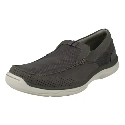 (UK 8, Grey) Mens Clarks Casual Slip On Shoes Marus Step - G Fit