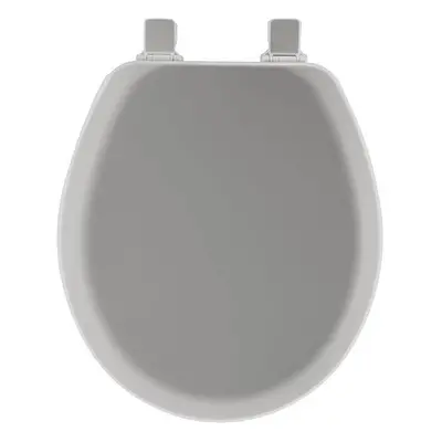 Bemis Manufacturer Round Wood Toilet Seat, Silver