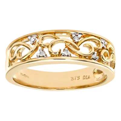 (Q) Jewelco London 9ct Yellow Gold Diamond Ring